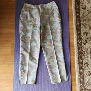 Bernard Zins Paris Water Lily Cropped Ankle Pants 8 Designer